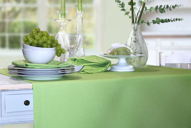 gellgrüne Tischdecke Fleckschutz