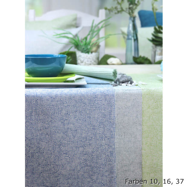 blaue und grüne Tischdecken 
