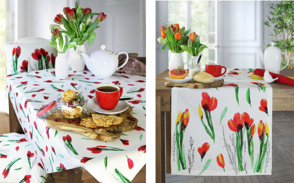 Tischdecke und Tischläufer Tulpen